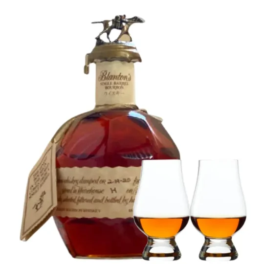 Blanton’s Single Barrel Red Takara Japanese Edition Bourbon Whiskey & Glencairn Set Bundle