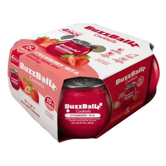 Buzzballz Strawberry 'RIta Pre-Mixed Cocktails 4-Pack