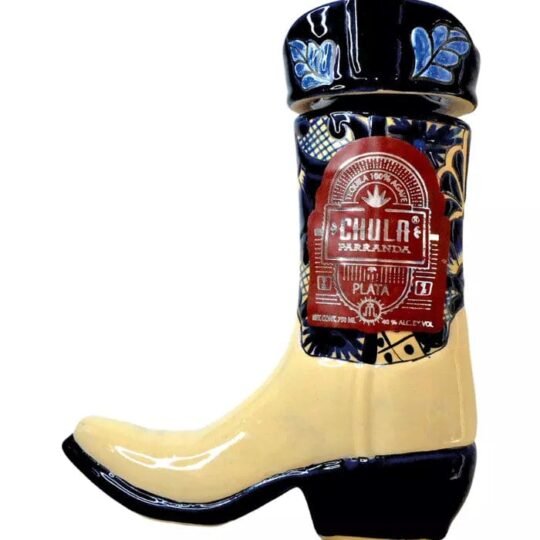 Chula Parranda Ceramic Boot Tequila Plata 750mL