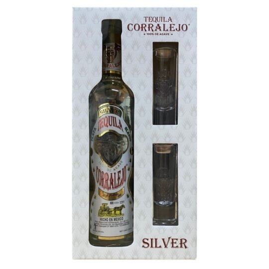 Corralejo Blanco Tequila 750mL Gift Set w/ 2 Shot Glasses