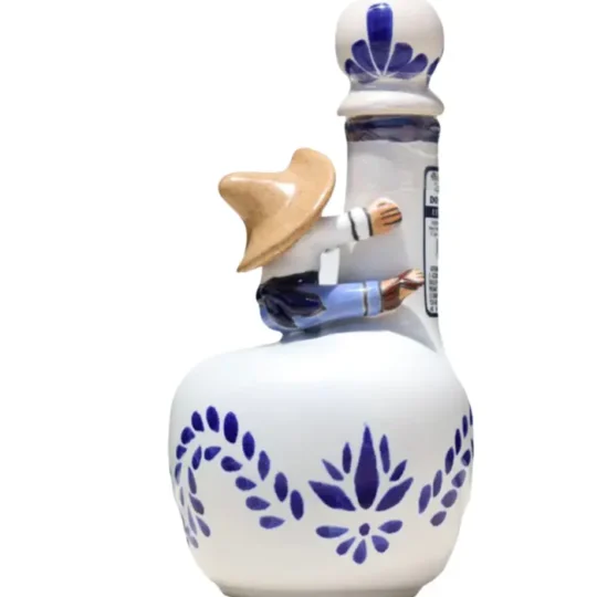 Don Pipocho Ceramic White & Blue Tequila Extra Anejo 750mL