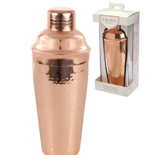 Hammered Cocktail Shaker in Copper by Twine