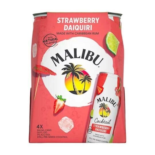Malibu Rum Strawberry Daquiri Cocktail 4 Pack Cans