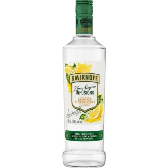 Smirnoff Zero Sugar Infusions Lemon & Elderflower Vodka 750mL