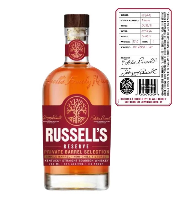 Russell's Reserve 9 Year 'Jimmy's Barrel Proof Hustle' Single Barrel 'Barrel Ora Liquors' Private Select Bourbon 750mL