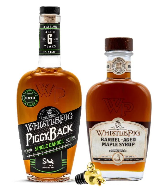 WhistlePig PiggyBack Rye: Stake F1® Team KICK Sauber Single Barrel w/ Pour Snout & Maple Syrup Bundle